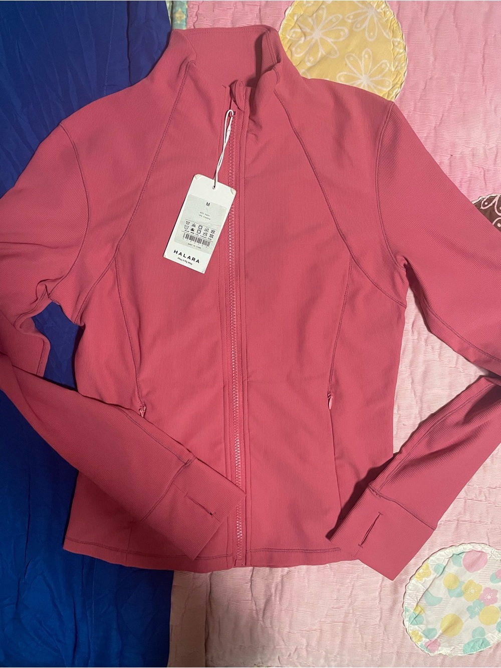 HALARA Rose Pink Full-Zip Bomber Jacket